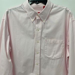 Pink Pin Stripe .. XL ... Izod .. Long sleeve Button Down